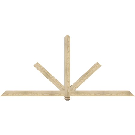 Ekena Millwork Kennewick Rough Sawn Timber Gable Bracket, Douglas Fir, 96"W x 44"H x 2"D x 4"F, 11/12 Pitch GBW096X44X0204KEN00RDF